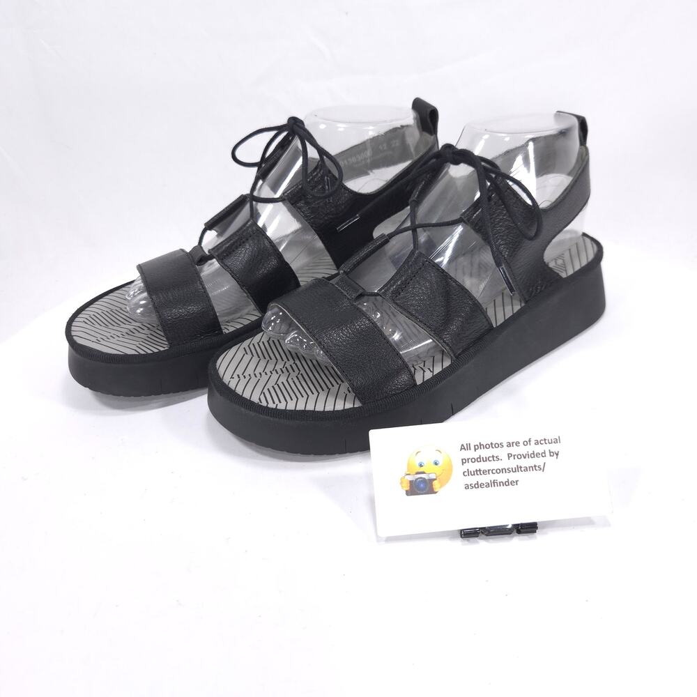 Fly London Casual Lace Up Sandal Womens Size 7.5 38 501363000 Black